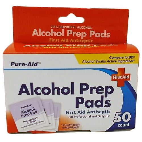 pure- aid alcohol prep pads 40ct -- 24 per case