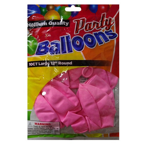 balloons 10ct 12in pink -- 12 per box