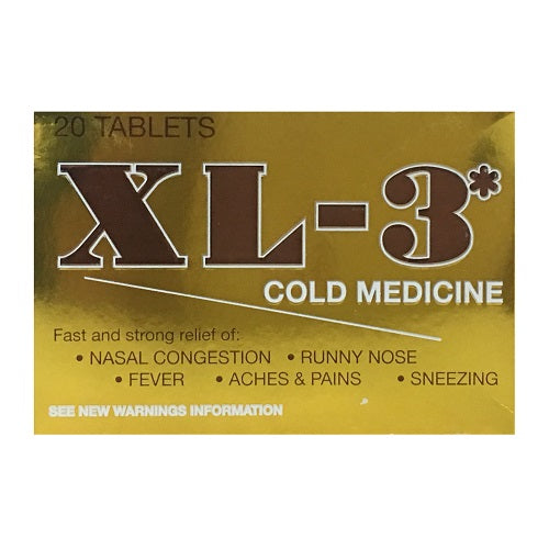 xl-3 cold medicine tables 20ct -- 12 per box