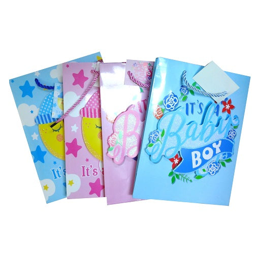 gift bags baby shower smll its a girl -- 12 per box