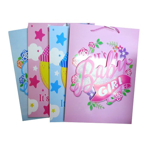 gift bags baby shower lg ts a girl -- 12 per box