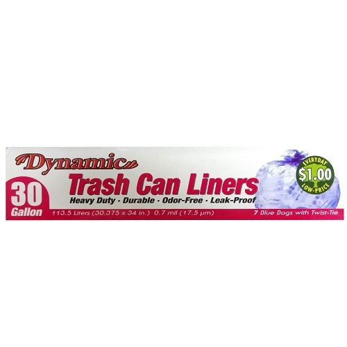 dynamic trash can liners 30g 7ct -- 24 per case