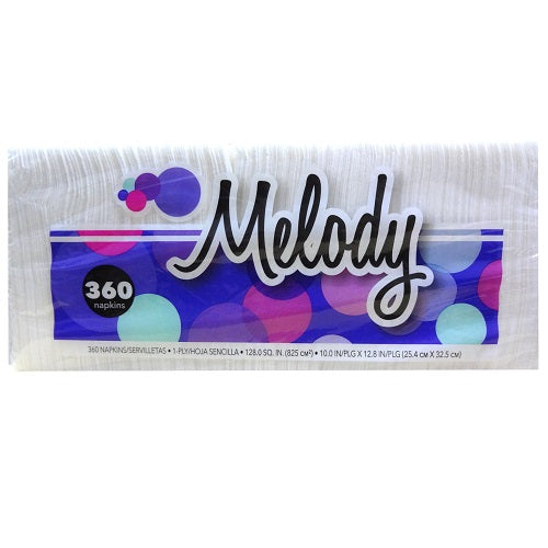 melody napkins 360ct 1- ply -- 12 per case