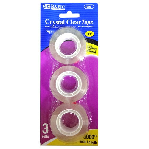 crystal clear tape 3pk -- 24 per box