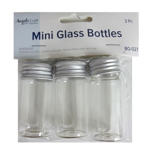 mini glass bottles 3pc 3cmx6cm -- 12 per box