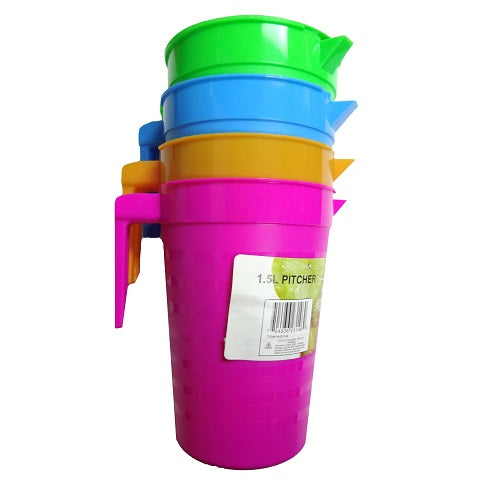 pitcher plastic 1.5 ltr asst clrs -- 48 per case