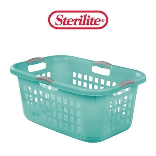 sterilite laundry basket 2 bush aqua -- 6 per case