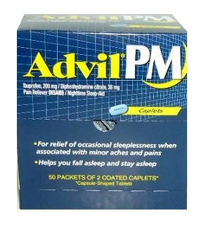 advil pm 200mg 50ct caplets -- 2 per box