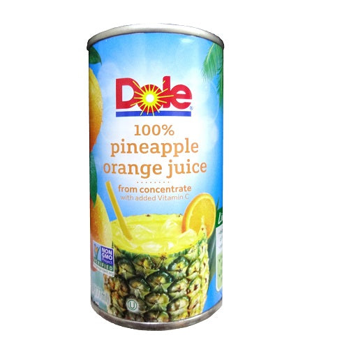 dole pineapple orange juice 6oz 100 -- 48 per case