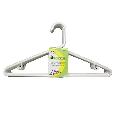 hangers 8pk white -- 38 per case