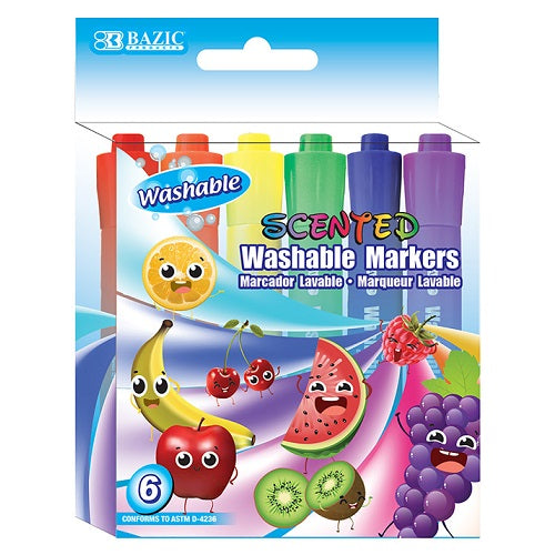 washable scented markers 6pc asst -- 24 per box