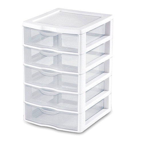 sterilite storage box 5 comp sml clear -- 4 per case