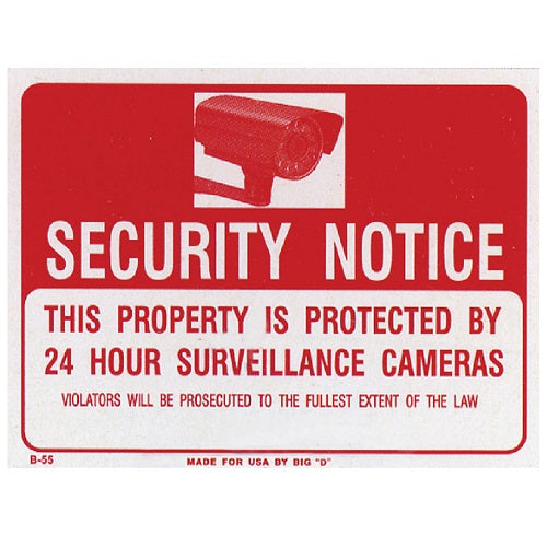 sign security notice 12 x 16in -- 24 per box