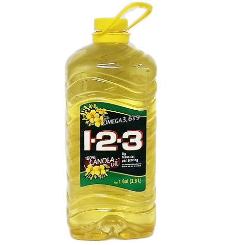 1-2-3 canola oil 1 gl w- omega 3 -- 4 per case