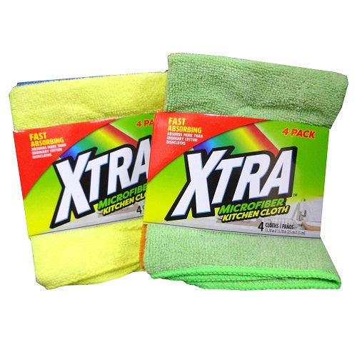 xtra kitchen cloth 4pk asst clrs -- 12 per box