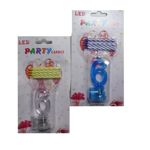 birthday candles 4pc led 6 asst -- 24 per case