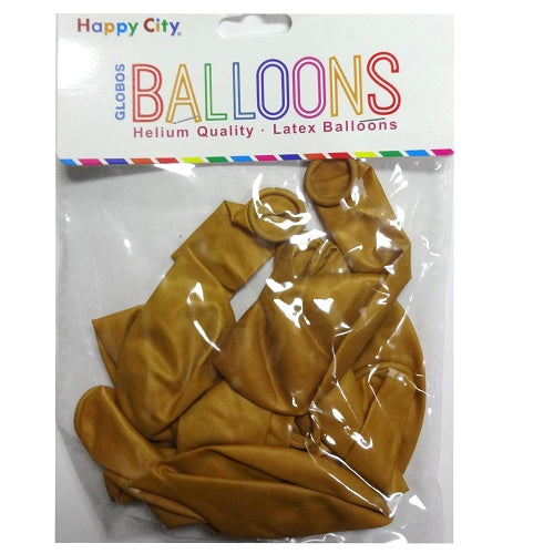 balloons latex 10pc gold -- 12 per box