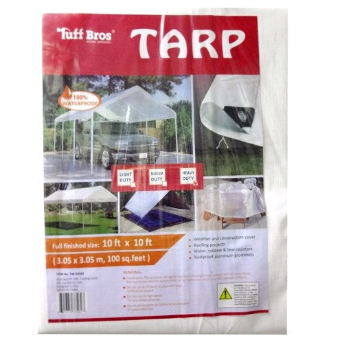 tuff bros tarp 10x10 ft hd white -- 10 per case