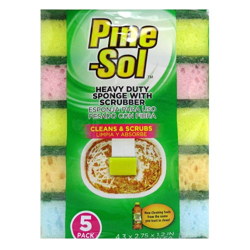 pine- sol sponge w- scrubber 5pk hd -- 24 per case