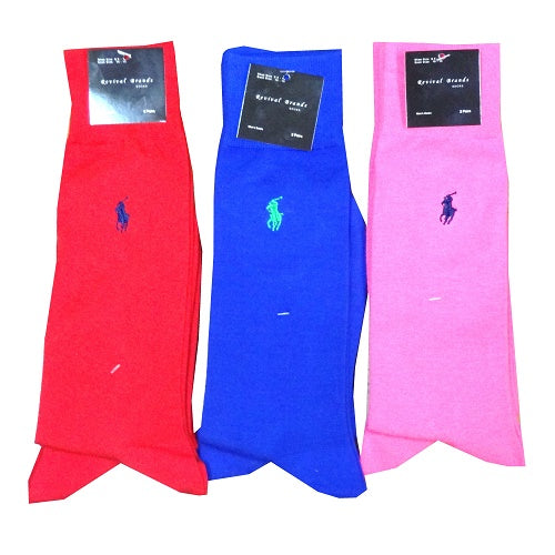 r.l mens dress socks 2pk asst clrs -- 10 per box