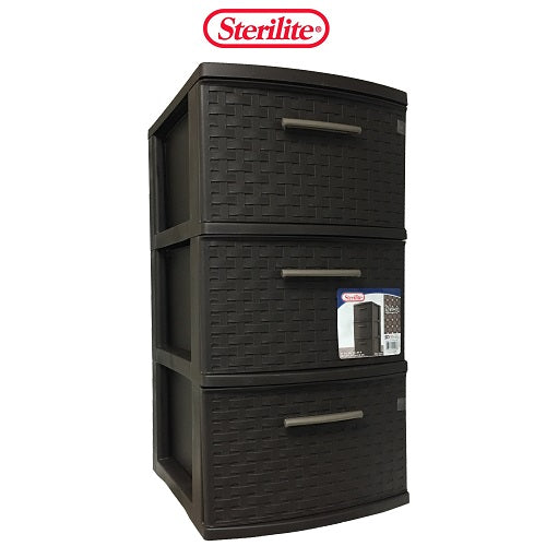 sterilite 3 drawer weave tower expresso -- 2 per case