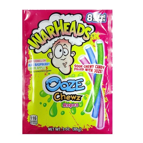 warheads sour ooze chewz ropes 3oz -- 12 per case