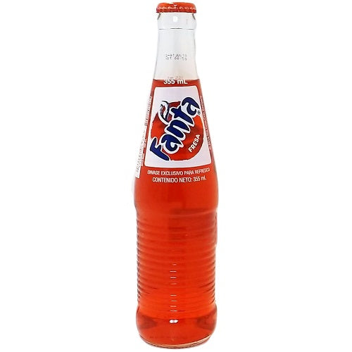 fanta soda 355ml strawberry glass -- 24 per case