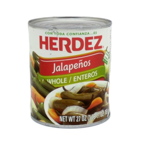 herdez whole jalapenos 27oz -- 12 per case