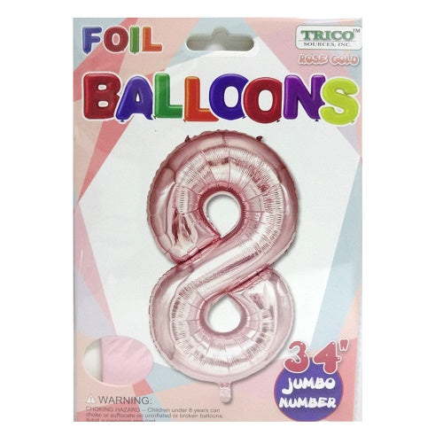 balloons foil 34in rose 8 -- 10 per case