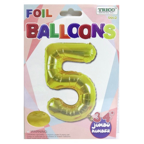 balloons foil 34in gold 5 -- 10 per case