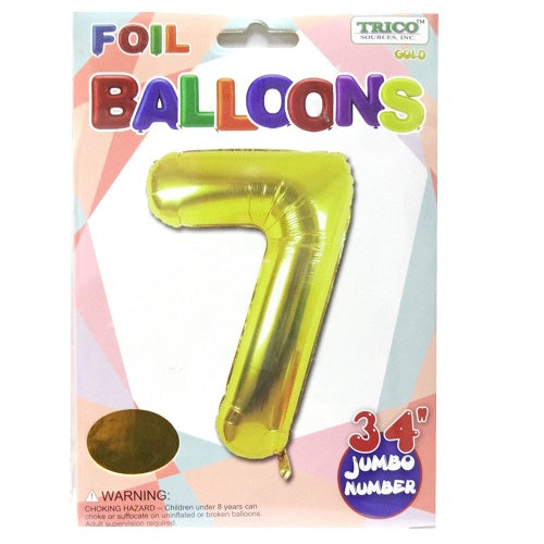 balloons foil 34in gold 7 -- 10 per case