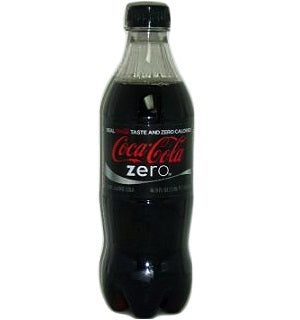 coca cola soda 16.9oz zero bottle -- 24 per case