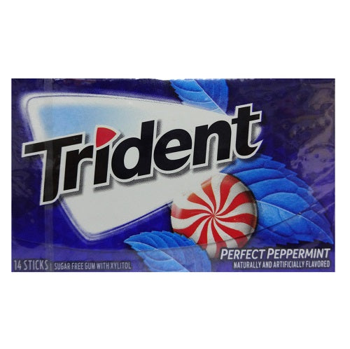 trident gum 14ct perfect peppermint sngl -- 12 per box