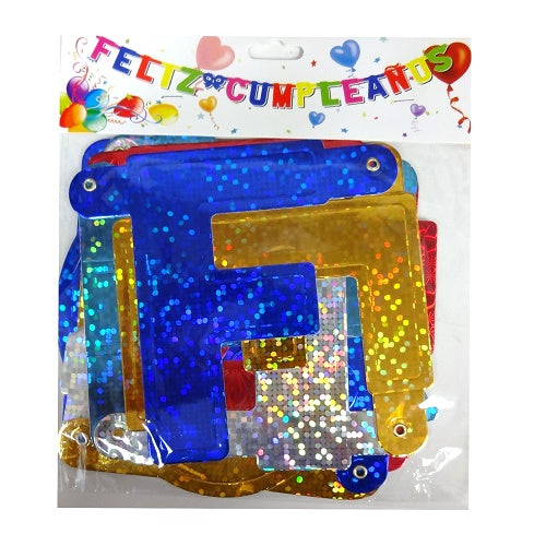 banner feliz cumplea os colorful -- 12 per box