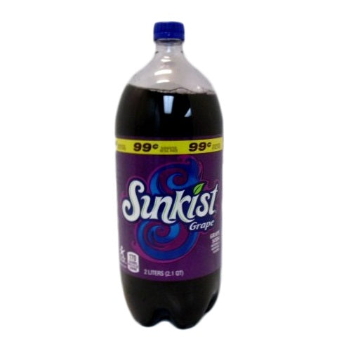 sunkist soda 2 ltrs grape bottle -- 8 per case