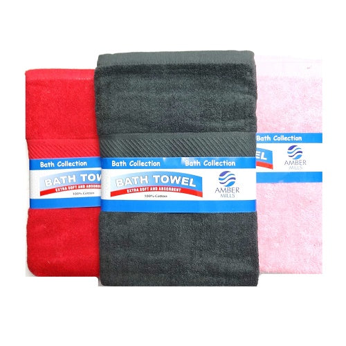 a.m bath towels 25x48in asst clrs -- 12 per box