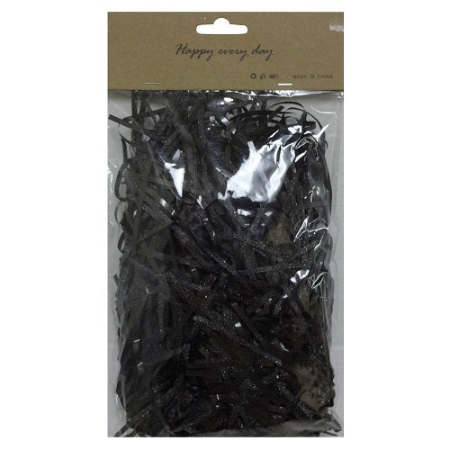 paper shreds 25g glitter black -- 12 per box