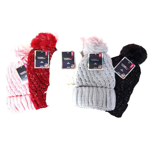 thermax ladies pom hat asst clrs -- 12 per box