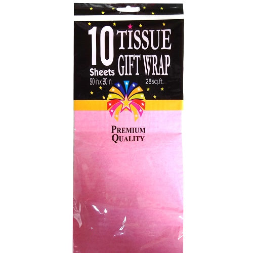 tissue paper 10ct pink 20 x 20 -- 12 per box