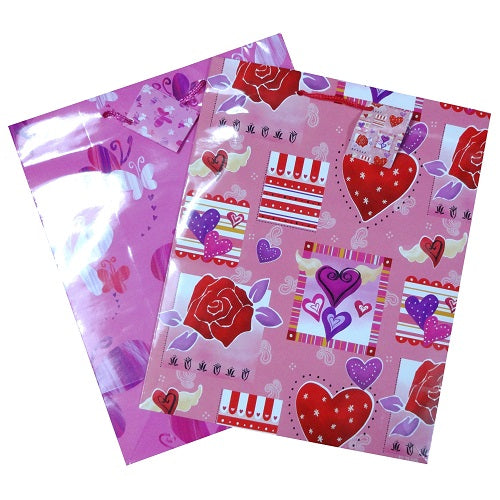 gift bags butterfly- hearts xl asst -- 12 per box