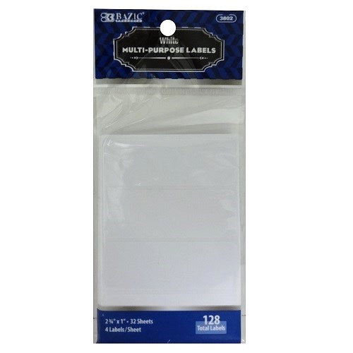 labels multi- porpuse 128pc white -- 24 per box