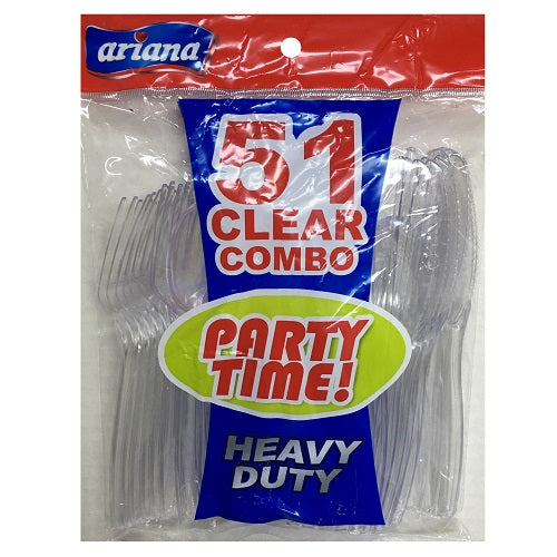 blue star ps clear cutlery combo 51ct -- 24 per case