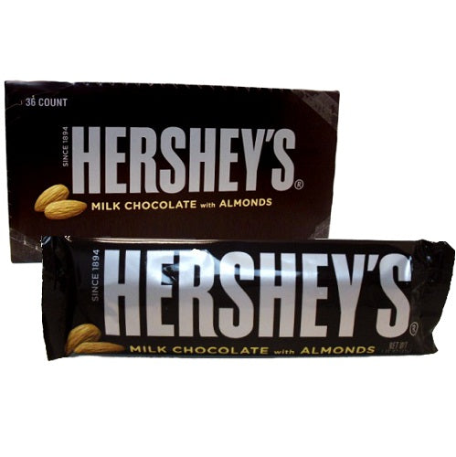 hersheys milk chocolate w- almonds 1.45oz -- 36 per box