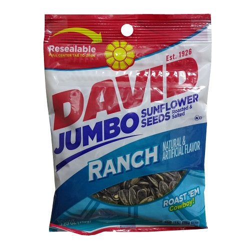 david jumbo sunflower seeds ranch 5.25oz -- 12 per case