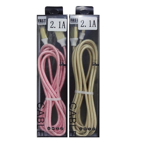 usb cable 2. 1a 2 mts long asst clrs -- 12 per box