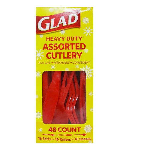 glad cutlery red 48ct hd asst -- 24 per case