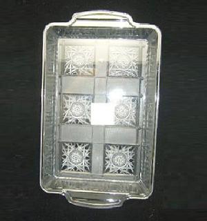 serving tray plastic rect 11in clear -- 36 per case