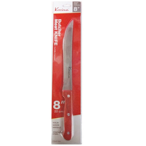 butcher meat knife 8in brown handle -- 24 per box