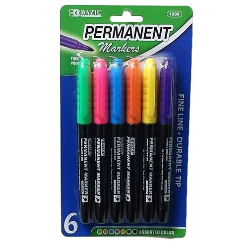 permanent markers 5pc fine tip neon clrs -- 24 per box