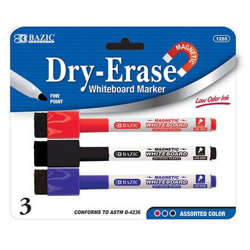 dry- erase markers 3pc asst clrs fine -- 24 per box